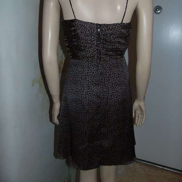 Jill Stuart Women's Black & Pink Hearts Spaghetti Strap Mesh Sheath Dress Sz S - Picture 3 of 9